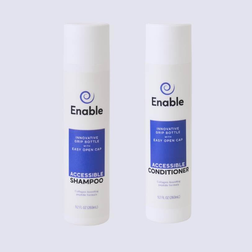 Enable Shampoo & Conditioner Bundle - Hair Growth Support, Sulfate-Free for All Hair Types, Accessible Bottles with Citrus Scent, Swertia Japonica Beauty & Personal Care Enable
