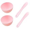 BFLCTTBD 2 Pairs Pink Face Mask Mixing Bowl Set Silicone Mixing Bowl Spatula For Face Mask Small Flexible Rubber Spa Facial Face Mask Mixing Bowl Beauty & Personal Care BFLCTTBD