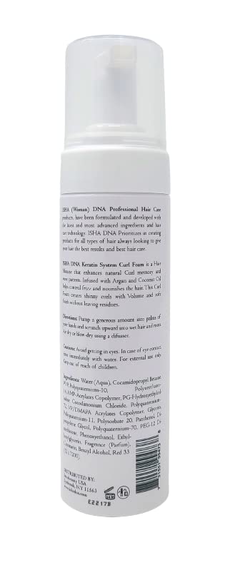ISHA DNA Keratin System Curl Mousse - Volumizing Curl Enhancer for Wavy or Frizz-Free Curls - Sulfate-Free with Argan and Coconut Oil Beauty & Personal Care ISHA DNA