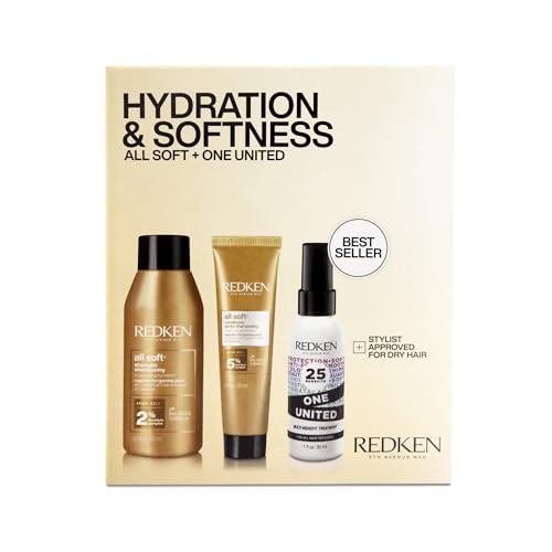 Redken All Soft Mini Kit - Moisturizing Shampoo, Conditioner & Leave In Treatment with Argan Oil for Soft, Hydrated Hair, Travel Size Beauty & Personal Care Redken