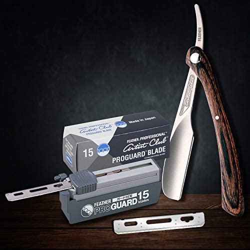 Feather Artist Club ProGuard Razor Blades - (3 Pack of 15) - Single Straight Edge Razor Blades with Guard Refills for Shaving - For Men & Barbers Beauty and Personal Care Feather