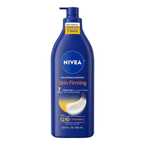 NIVEA Nourishing Hydration Skin Firming Body Lotion with Q10 and Vitamin C, 72-Hour Body Moisturizer for Dry to Very Dry Skin, 16.9 Fl Oz Pump Bottle Beauty & Personal Care NIVEA
