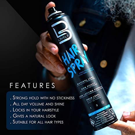 L3 - Level 3 Hair Gel & Hair Spray Kit - Super Strong Hold - Flake Free - Long Lasting Shine - Great for Men and Women - Strong Hold Hair Spray Beauty & Personal Care L3