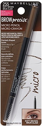 Maybelline Brow Precise Micro Eyebrow Pencil Makeup, Soft Brown, 0.002 oz.