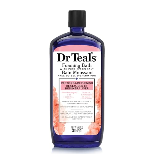 Dr Teal's Restore & Replenish Pure Epsom Salt & Essential Oils Pink Himalayan Foaming Bath 34 oz Beauty & Personal Care Dr Teal's