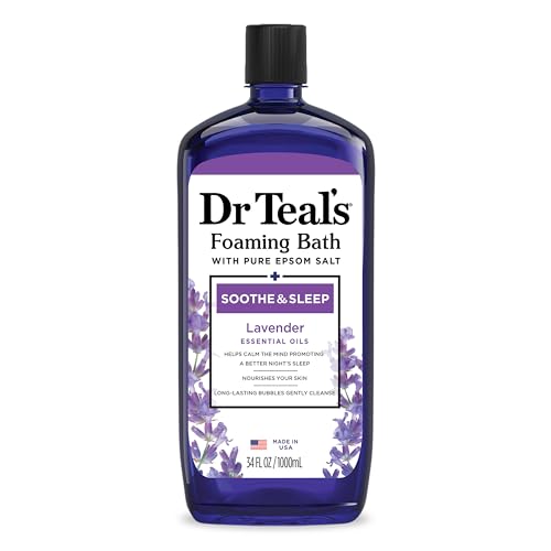 Dr Teal’s Foaming Bath with Pure Epsom Salt, Soothe & Sleep with Lavender, 34 Ounces (Packaging May Vary) Beauty and Personal Care Dr Teal's