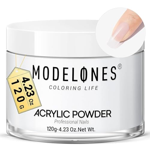 Modelones Clear Acrylic Powder, 4.23oz Acrylic Powder Large Capacity Professional Acrylic Nail Powder Polymer for 3D French Nail Manicure Extension Beauty & Personal Care modelones