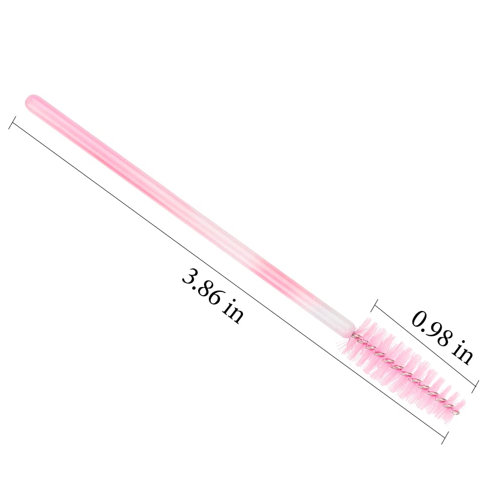 300 Pack Mascara Wands Disposable Eyelash Brush Spoolie Brush for Eyelash Extensions Lash Applicators Tool Kit, Pink Beauty & Personal Care Mekupeu
