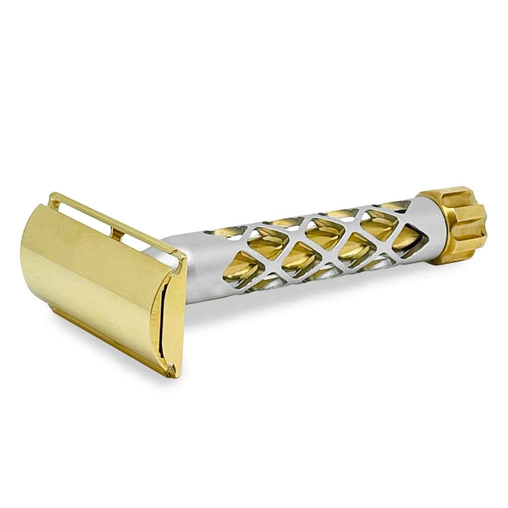 The Goodfellas’ Smile Valynor Double Edge Safety Razor - CNC Machined Brass Head & Brass/Aluminum Handle - 0.8mm Neutral Gap for Smooth, Close Beauty and Personal Care The Goodfellas' smile