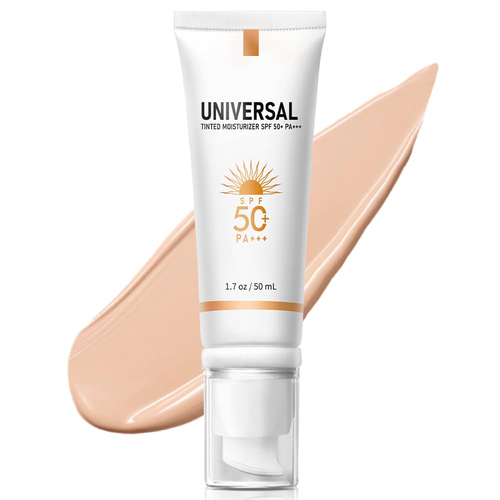 Tinted Sunscreen for Face SPF 50, Tinted Moisturizer with SPF, Sweat Resistant Oil Free with No White Cast, Broad Spectrum UVA/UVB, 1.7oz Beauty & Personal Care ONSART
