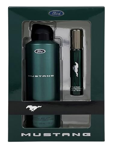 Mustang Green 2 Piece Mens EDT & Deodorant Body Spray Set Beauty & Personal Care Mustang