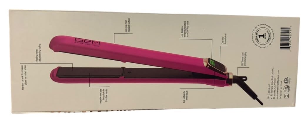 GEM Glamour Energy Magic 3X Moisture Protection 1" Digital Styling Iron