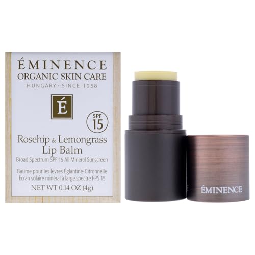Rosehip and Lemongrass Lip Balm SPF 15 by Eminence for Unisex - 0.14 oz Lip Balm Beauty and Personal Care Eminence