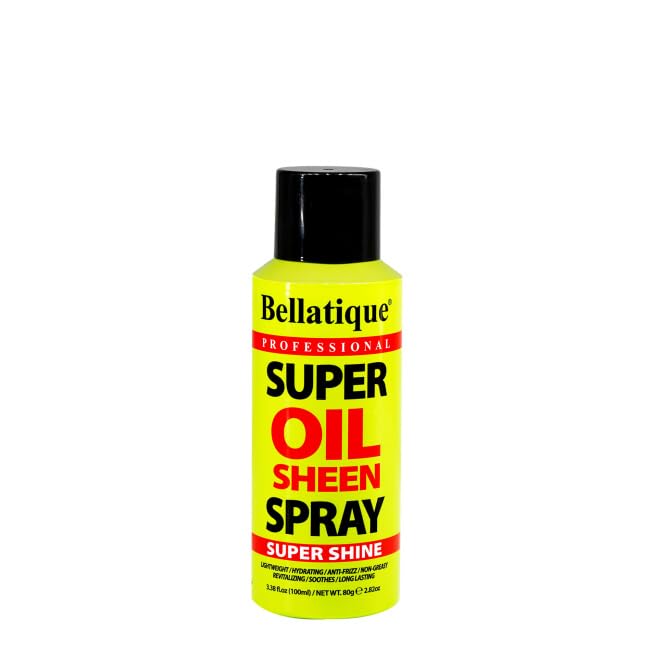 BELLATIQUE Super Oil Sheen Spray - Super Shine. Lightweight, Hydrating, Anti-Frizz, Non-Greasy, Revitalizing, Soothes, Long Lasting, Deep Beauty & Personal Care BELLATIQUE