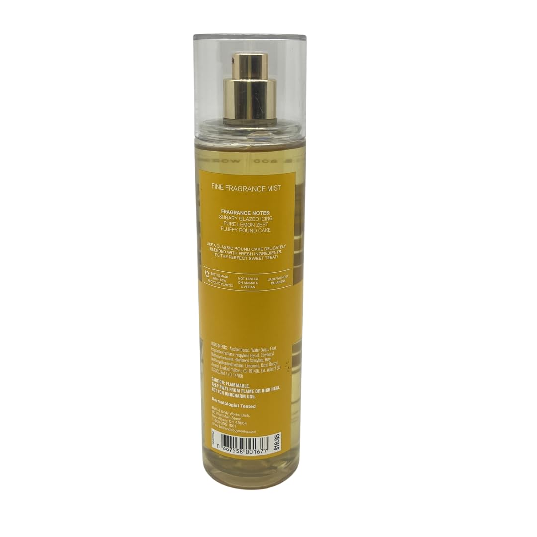 Bath & Body Works Iced Lemon Pound Cake Fine Fragrance Mist - Pack of 2 Beauty & Personal Care Bath & Body Works