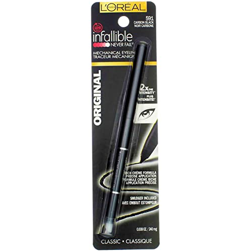 L’Oreal ParisInfallible Never Fail Eyeliner, Carbon Black [591], 0.008 oz (Pack of 2) Beauty & Personal Care L'Oreal Paris