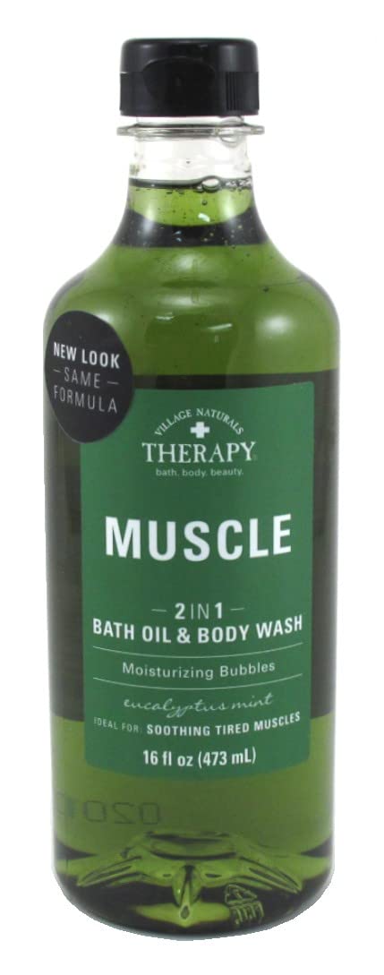 Village NAT. Bath Oil & Body Wash 2In1 Muscle 16 Ounce (Pack of 2) Beauty and Personal Care Village Naturals Therapy