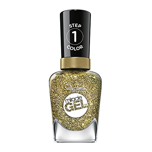 Sally Hansen Miracle Gel Salon Quality Nail Polish | Gel-Like Formula, Two-Step System, No UV Light Needed, Long Lasting | Semi-Opaque, Glittery | 777 Beauty & Personal Care Sally Hansen