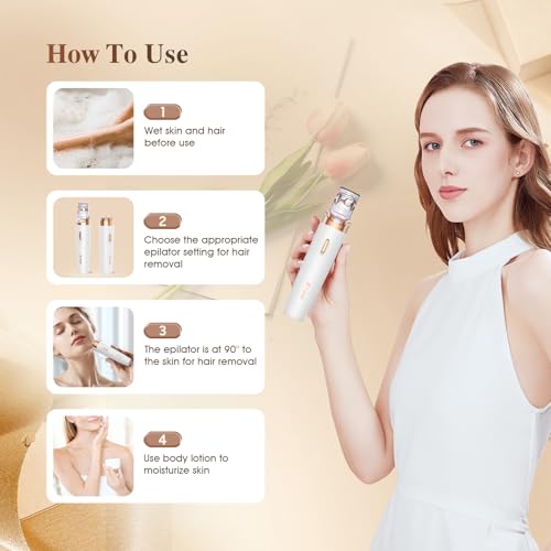 Epilator,2 in 1Epilator for Women Rechargeable,Womens Electric Shaver with LED Light,Hair Removal,Hair Removal for Women Legs/Face/Bikini/Arms,Smooth Beauty and Personal Care Bubbacare