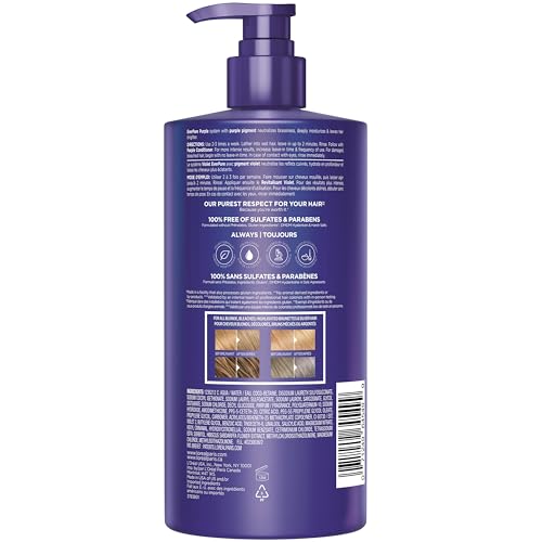 L’Oreal Paris Sulfate Free Brass Toning Purple Shampoo for Blonde, Bleached, Silver, or Brown Highlighted Hair, EverPure, 23 Fl Oz Beauty & Personal Care L'Oreal Paris