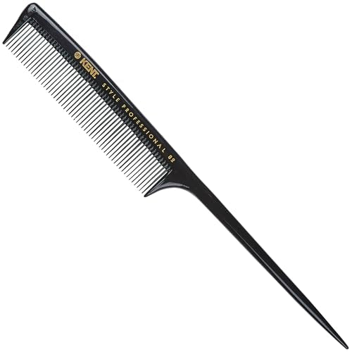 Kent SPC82 Fine Tooth Salon-Style Dressing Comb - Professional Barber Haircut Comb for Styling and Teasing - Quality Barber Supplies - Saw-cut