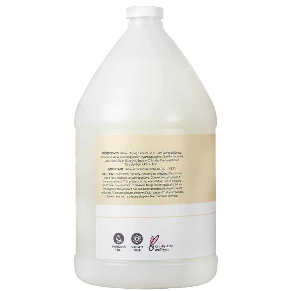 Ginger Lily Farms Club & Fitness Nourishing Body Wash, 100% Vegan & Cruelty-Free, Bath & Shower Gel for Men and Women, Fragrance Free, 1 Gallon (Pack Beauty & Personal Care Ginger Lily Farms