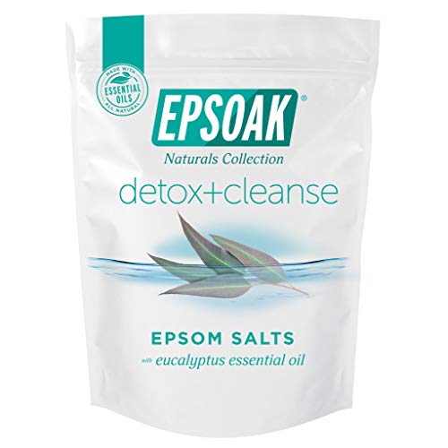 Epsoak Epsom Salt 2 lb. USP Magnesium Sulfate with Detox + Cleanse Scent Resealable Epsom Salt Bag, Made in The USA, Cruelty-Free Certified Beauty and Personal Care Epsoak