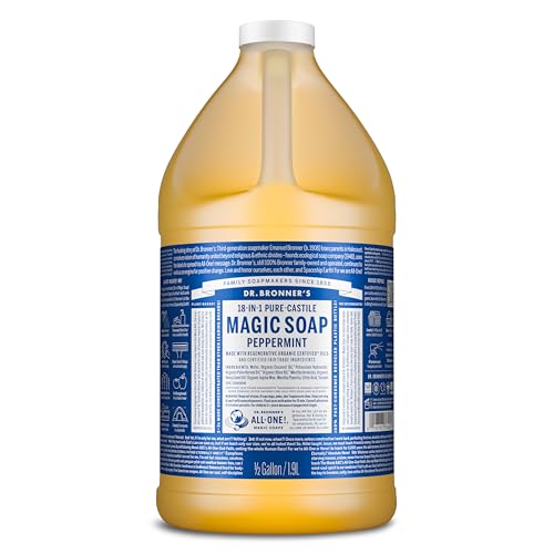 Dr. Bronner's- Pure-Castile Magic Liquid Soap (Peppermint 64,oz)- Made with Regenerative Organic Certified Oils- For Hand, Body, Face, Laundry, Pets Beauty & Personal Care Dr. Bronner's