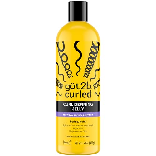Got2B Curled Curl Defining Jelly, 15 Fl Oz, Curl Gel with 72-Hour Frizz Control, Locks in Moisture for Wavy, Curly & Coily Hair, Light Hold, No Crunch Beauty & Personal Care Got2B