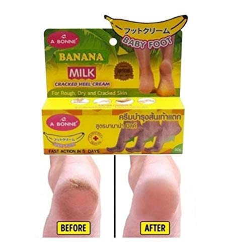A Bonne' Cracked Heel Cream Banana Milk Rescue your feet Eliminate dry skin, Cracked skin 50 g. Beauty & Personal Care A Bonné