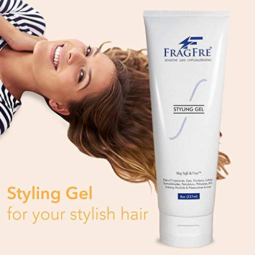 FRAGFRE Styling Gel Fragrance Free 8 oz Medium Hold - Hair Styling Gel for Sensitive Skin - Hypoallergenic Parabens Free - Gluten Free Vegan Cruelty Beauty & Personal Care FRAGFRE