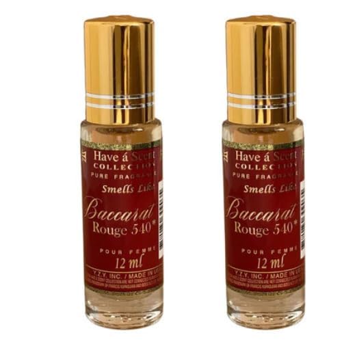 Aroma Avenue Pack of 2 Premium Roll-On Perfume Body Oil - Baccarat R 540 Eau de Parfum - Long Lasting Scent Beauty & Personal Care Aroma Avenue