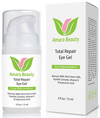 Amara Beauty Eye Cream Gel for Dark Circles and Puffiness with Peptides & Hyaluronic Acid, 0.5 fl. oz. Beauty & Personal Care Amara Beauty