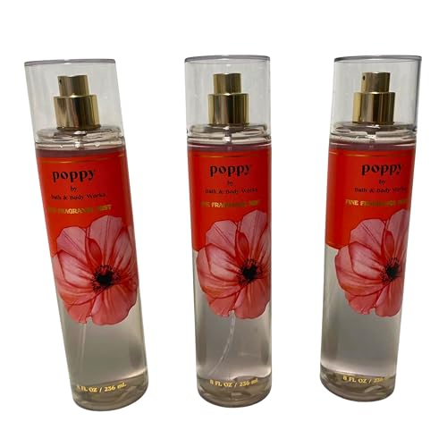 Bath & Body Works Fine Fragrance Mists, Set of 3, Each Bottle 8oz (Poppy) Beauty & Personal Care Bath & Body Works