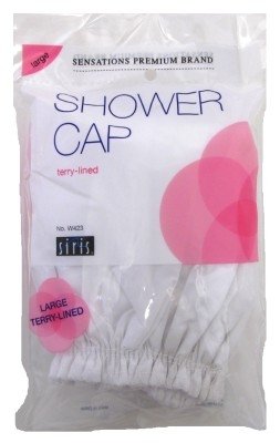Siris Shower Cap Large Terry Lined Vinyl (Assorted Colors) (Pack of 3) Beauty & Personal Care Siris