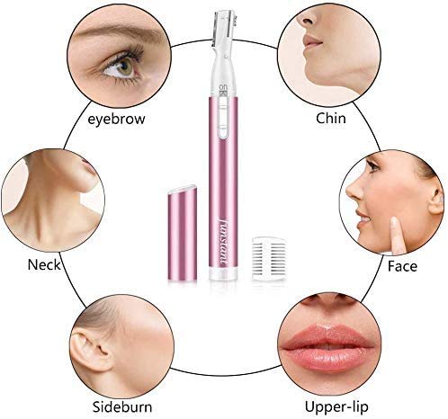 Electric Eyebrow Shaver, Gentle Precision Facial Hair Removal Portable Women Trimmer Travel Friendly Multi Purpose Grooming Tool Includes Cleaning Beauty and Personal Care Yosoo