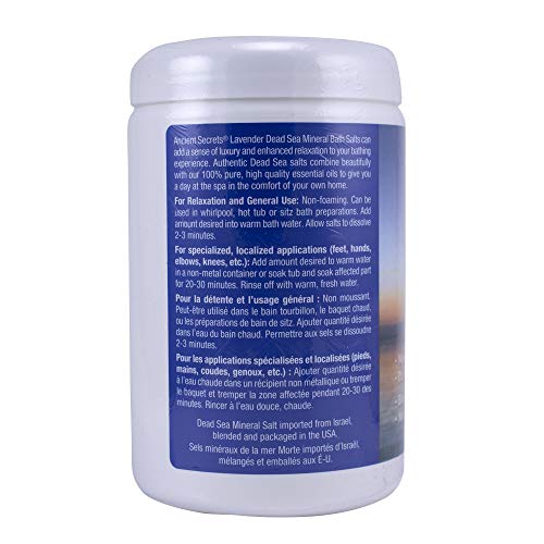 Ancient Secrets Mineral Baths, Aromatherapy Dead Sea, Lavender, 32 oz (2 Lbs) 908 G (Pack of 2) Beauty & Personal Care ANCIENT SECRETS