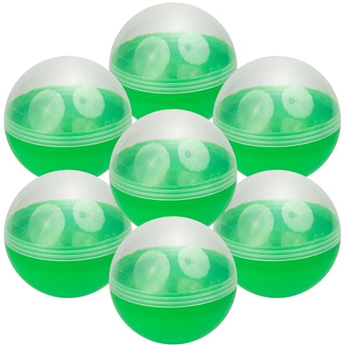 Entervending Vending Machine Capsules - 3" Empty GREEN Plastic Capsules - Toy Capsule - 14 Round Large Easter Eggs - Bath Bombs Molds - Party Favors Beauty and Personal Care Entervending
