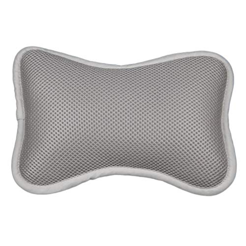 Heallily Bathtub Pillow 1 Pcs Soft Bath Pillow Supportive with Suction Cups for Neck and Shoulder Support Cushion (Grey) Beauty and Personal Care HEALLILY