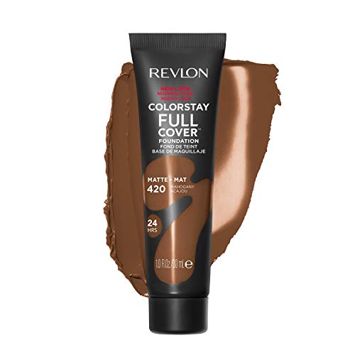 Revlon ColorStay Full Cover Longwear Matte Foundation, Heat & Sweat Resistant Lightweight Face Makeup, Mahogany (420), 1.0 oz Beauty & Personal Care REVLON