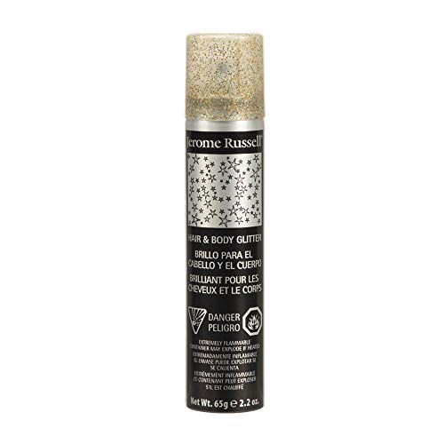 Jerome Russell Temporary Hair and Body Glitter Color Spray, Travel Spray, Lightweight, Adds Sparkly Shimmery Glow, Perfect to use On Hair, Skin, or Beauty & Personal Care Jerome Russell