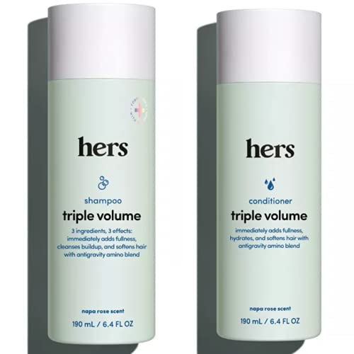 Hers Thickening Hair Shampoo 6.4 Fl Oz and Conditioner 6.4 Fl Oz Set. Helps Hair Look & Feel Thicker. Vegan, Paraben, Sulfate, Cruelty Free Beauty & Personal Care HER
