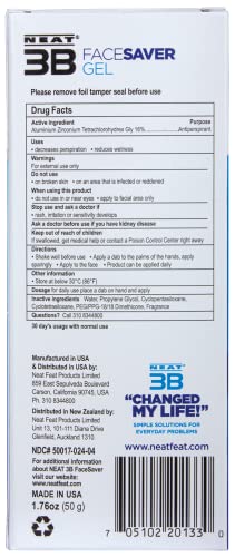 Neat Feat 3B Face Saver Antiperspirant Gel for Facial Perspiration & Shine, White and Blue, 1.76 Fl Oz Beauty & Personal Care Neat Feat