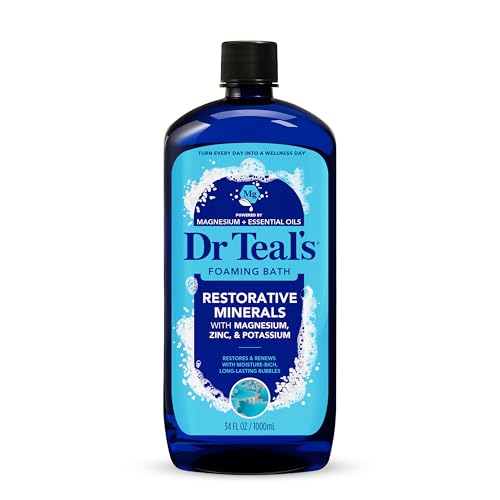 Dr Teal's New 2025 Restorative Minerals - Pure Epsom Salt Soak, 3 lbs. and Foaming Bath, 34 Fl Oz (Restorative Minerals Salt + Foaming Bath) Beauty and Personal Care Dr Teal's