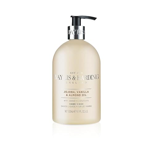 Baylis & Harding Liquid Hand Soap Wash with Dispenser, Jojoba, Vanilla & Almond Oil, 16.9oz/500ml Beauty & Personal Care Baylis & Harding
