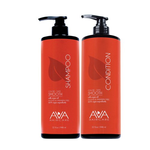 Ava Haircare - Smooth Shampoo And Conditioner - Vegan, Sulphate Free, Paraben Free, Cruelty Free (Set of 2, 33oz Each) Beauty & Personal Care Ava Haircare