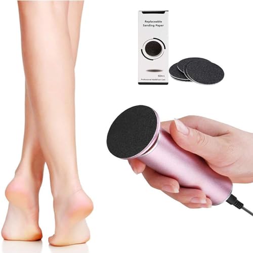 Ravifun Electric Foot File Callus Remover, Professional Calluses Remover for Feet with 60pcs Sandpaper Discs, Adjustable Speed Control Pedicure Tool Beauty & Personal Care Ravifun