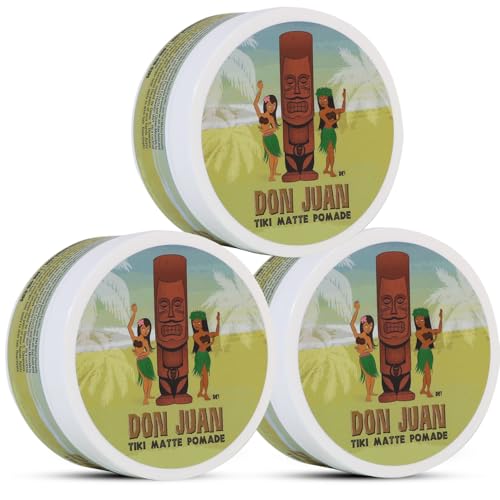 Don Juan Tiki Matte Pomade | Water Based | High Hold | Matte Finish | Natural Plant Extracts and Ocean Minerals | Mai Tai Tropical Scent, 4oz Pack Beauty & Personal Care Don Juan