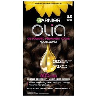 Garnier Olia Oil Powered Permanent Color, Medium Brown [5.0] 1 ea (Pack of 4) Beauty & Personal Care Garnier