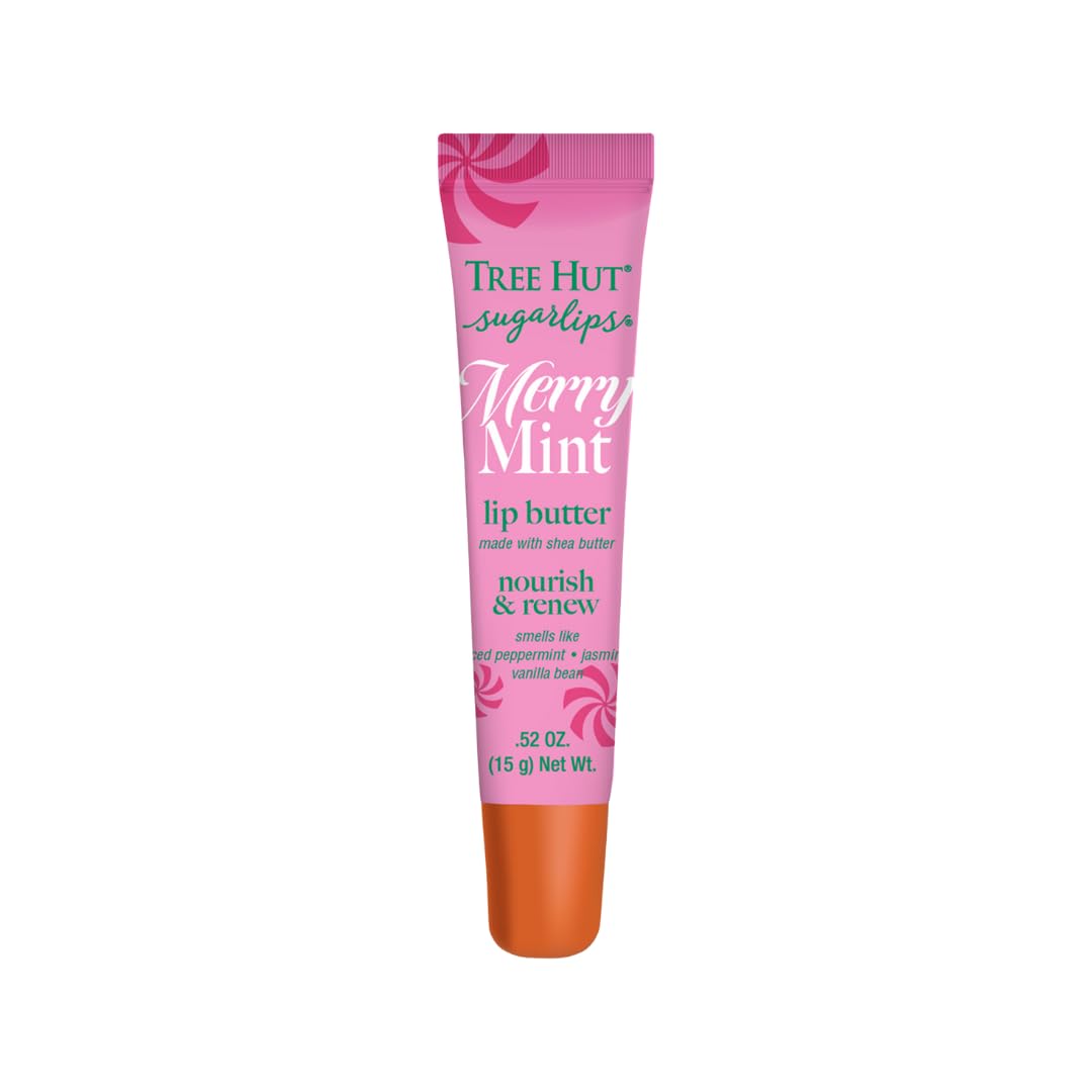 Tree Hut Sugarlips Merry Mint Lip Butter, Moisturizing Lip Care for Full, Soft Lips, Essential Hydration, 0.52 fl oz Beauty and Personal Care Tree Hut
